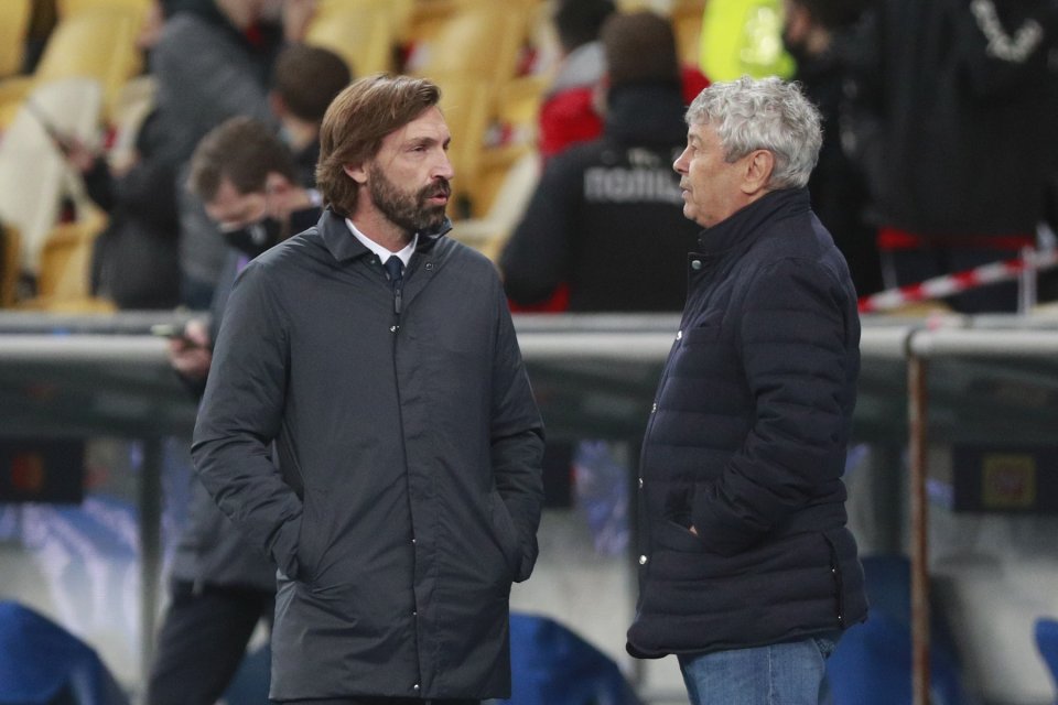 Andrea Pirlo și Mircea Lucescu