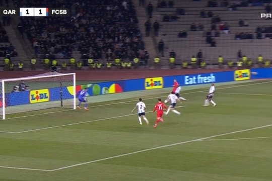 Penalty refuzat pentru FCSB în startul partidei cu Qarabag