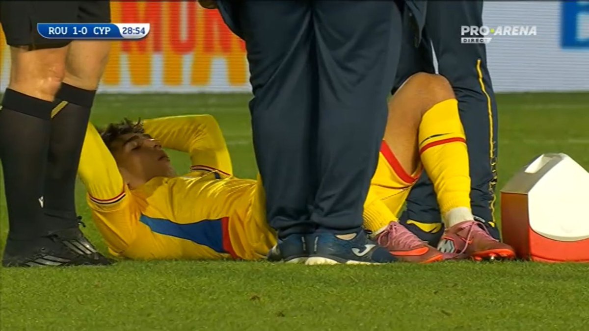 Alexandru Musi a fost accidentat în partida România U21 - Cipru U21 din preliminariile Euro 2027