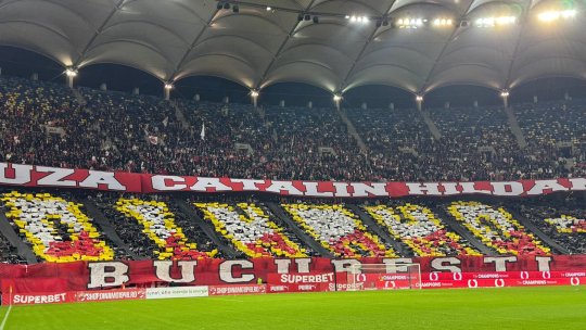 Scenografii impresionante, ironii fine și mesaje rasiste la Dinamo - Rapid: ”S-a întors după un an / Vocea a doua a lui Salam”. Ce s-a văzut în tribunele Arenei Naționale