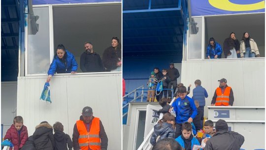 Belșug și voie bună la Metaloglobus. Suporterii au fost recompensați cu eșarfe, ”catapultate” de la nivelul tribunei oficiale