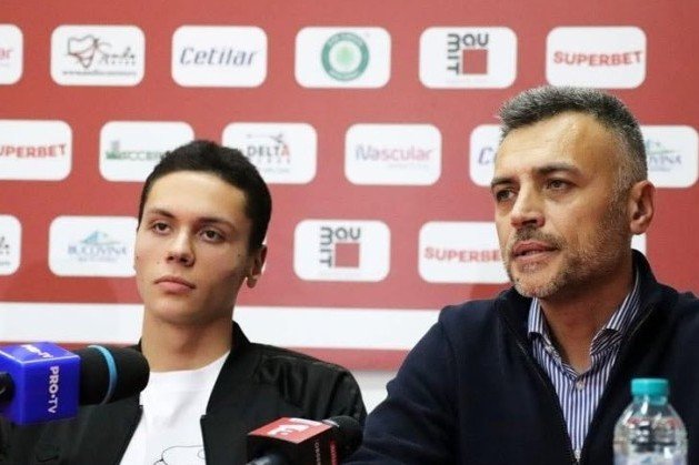 David Popovici și tatăl său, Mihai Popovici