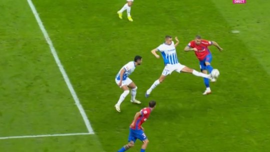 Istvan Kovacs s-a păcălit și a acordat penalty eronat pentru FCSB. Decizia a fost întoarsă la VAR