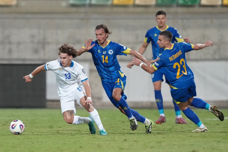 Bosniacii se bucură pentru primul gol marcat în duelul de la Larnaca
