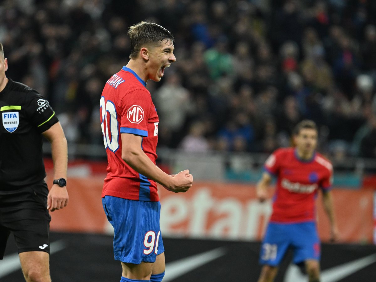 Alex Stoian, în momentul în care a marcat pentru FCSB