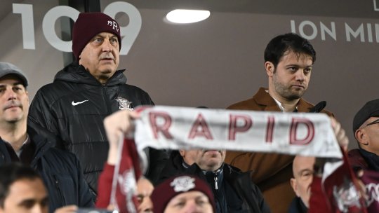 Mesajul în limba maghiară lăsat de Rapid celor de la Csikszereda în lojă