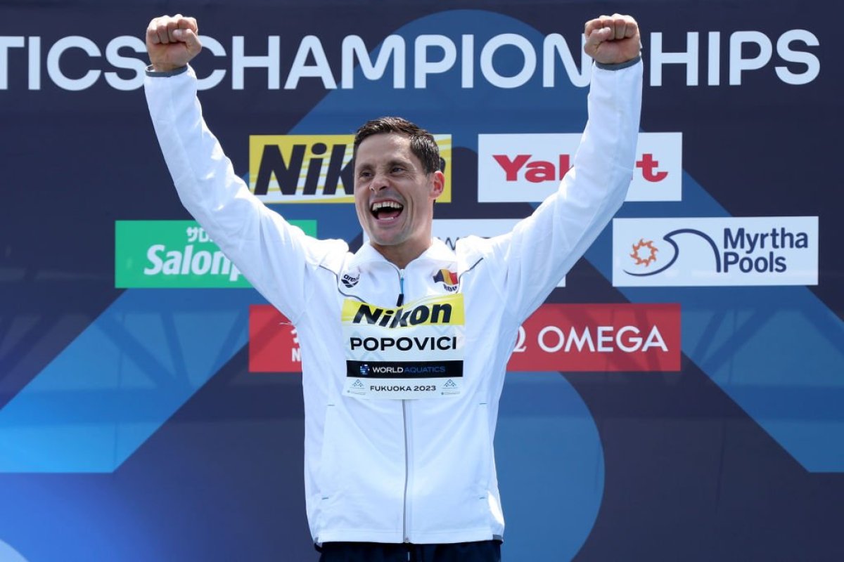 Premieră în înotul românesc! Avem doi campioni mondiali cu același nume: ”Nu știam nici 5 de Popovici în toată România