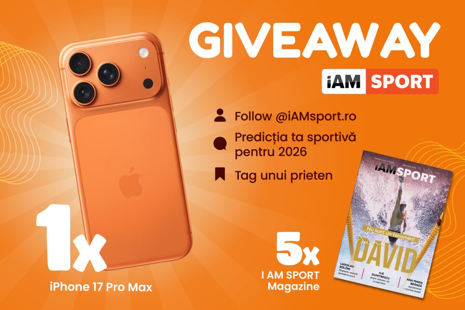 Câștigă un iPhone 17 Pro Max sau o revistă I AM SPORT Magazine în giveaway-ul finalului de an
