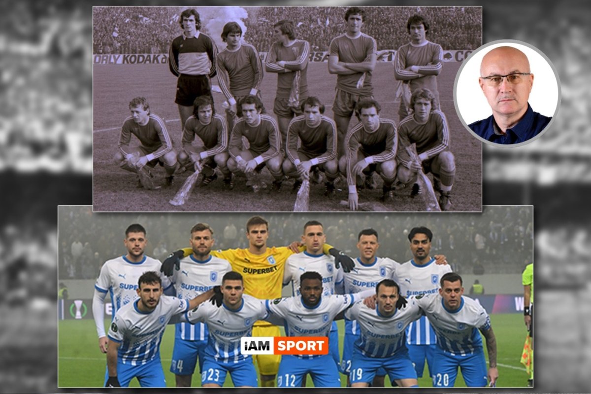 Cele două garnituri de start ale Universității, din 8 decembrie 1982 și, respectiv, 11 decembrie 2025