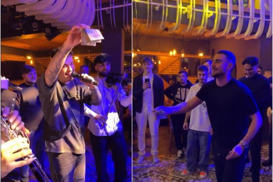 A fost bairam! Supărarea ține puțin în Oltenia: jucătorii au aruncat cu bani în lăutari după eșecul din Conference League