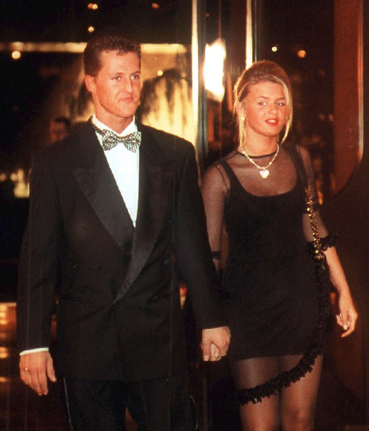 Michael Schumacher și soția sa, în primii ani ai carierei