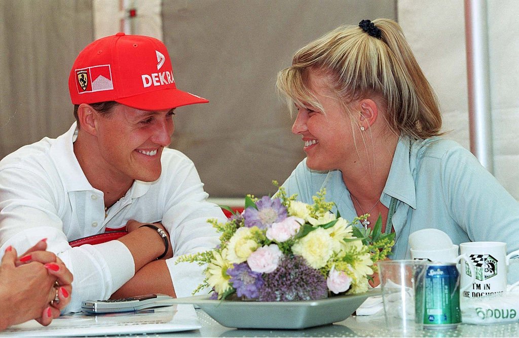 Michael Schumacher, alături de soția sa, Corinna, în 2003