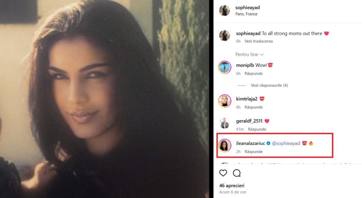 Reacția Ileanei Lazariuc la postarea Sophiei Ayad