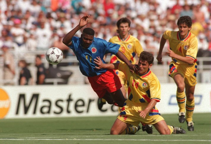 Gică Mihali, în meciul Columbia - România (1-3) de la CM 1994