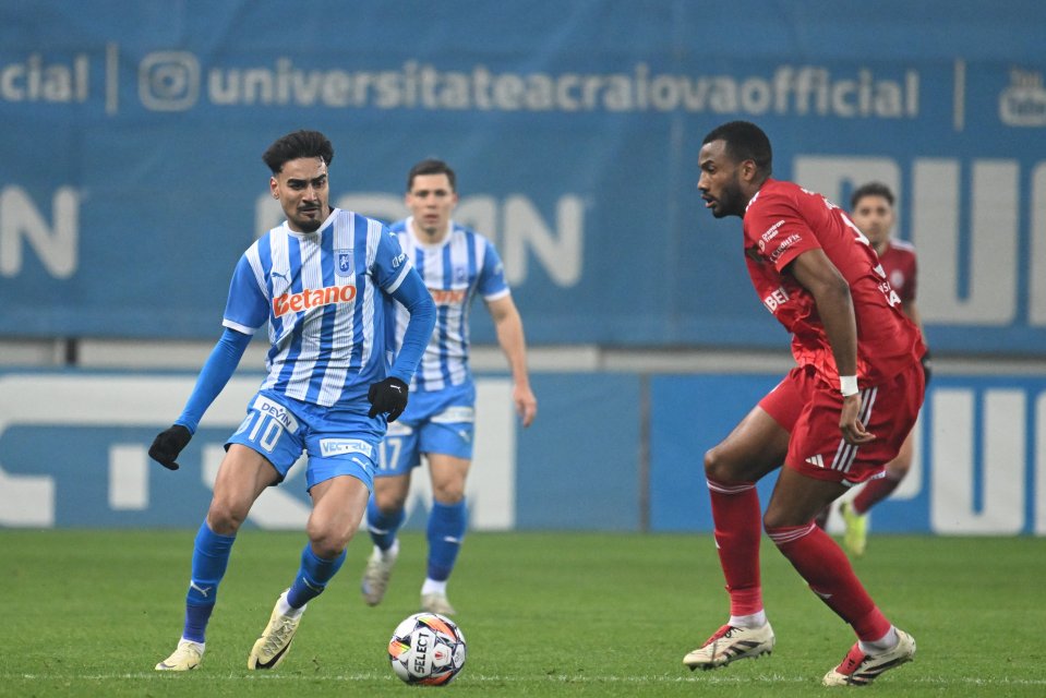 Universitatea Craiova a câștigat partida contra celor de la Oțelul Galați, scor 2-1