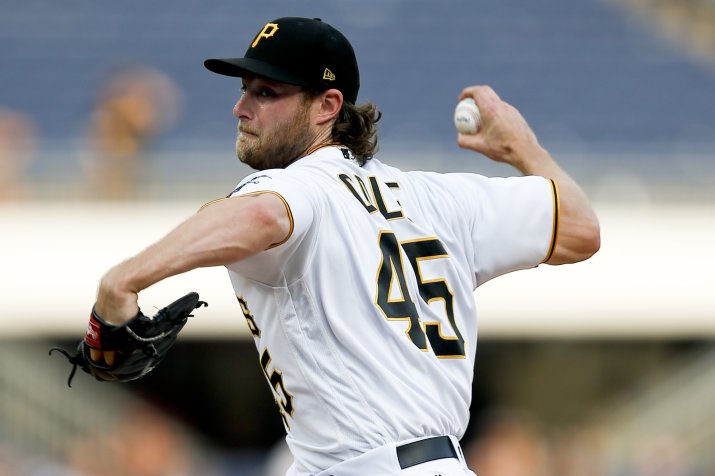 Gerrit Cole în echipamentul lui Pittsburgh Pirates