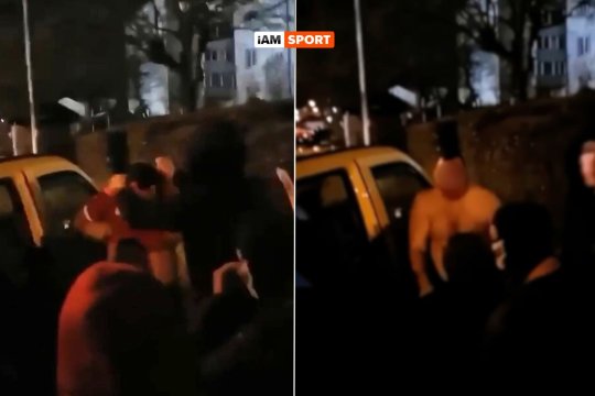 Imagini tulburătoare: dinamoviști dezbrăcați și bătuți de fanii CFR! Victima: ”Am scǎpat, pe unii i-au prins cu bâte!"