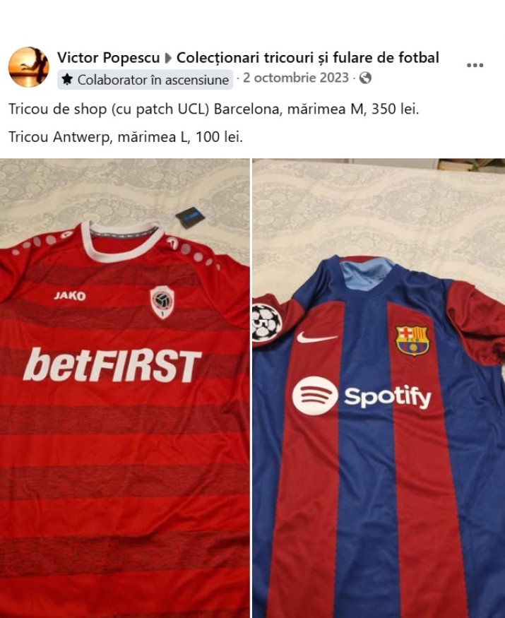 tricourile echipelor Antwerp si Barcelona