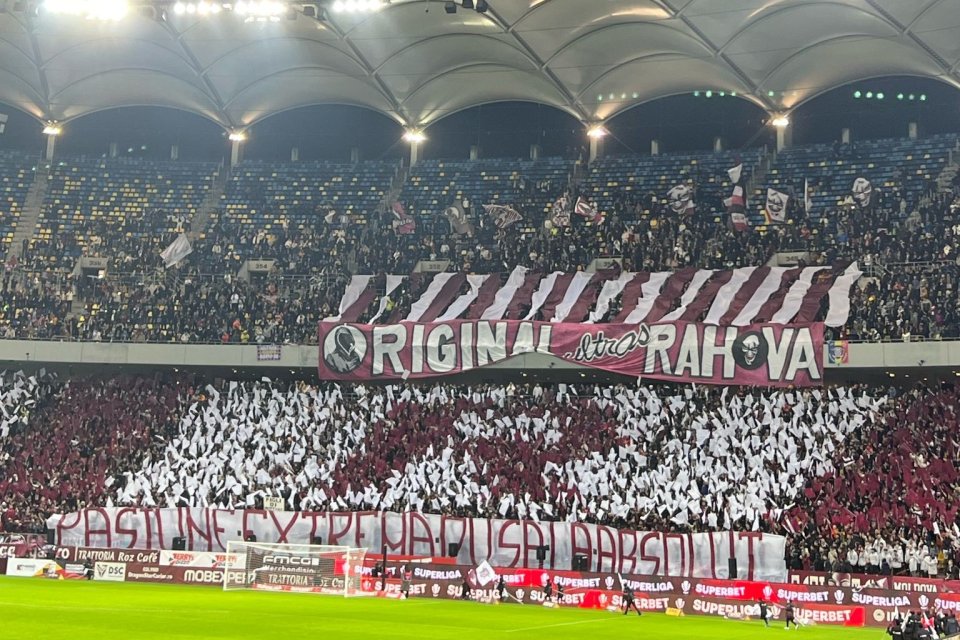 Scenografia Rapidului la derby-ul cu FCSB