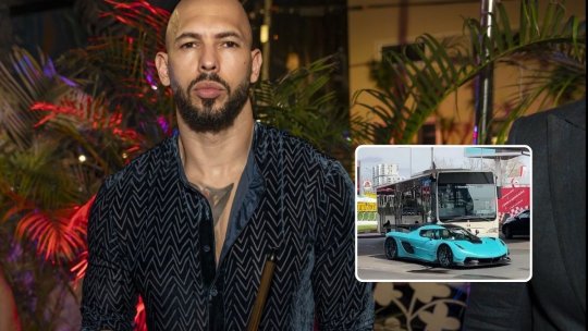 Imagini video cum n-a văzut Bucureștiul: lui Tate i s-a stricat bolidul de 4 milioane de dolari sub pod la Aurel Vlaicu