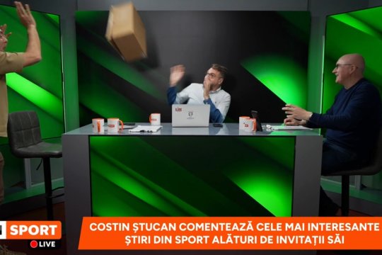 Alexandru David a aruncat cu o cutie înspre Costin Ștucan, în timpul emisiunii, după ce au văzut un spot al lui Dinamo