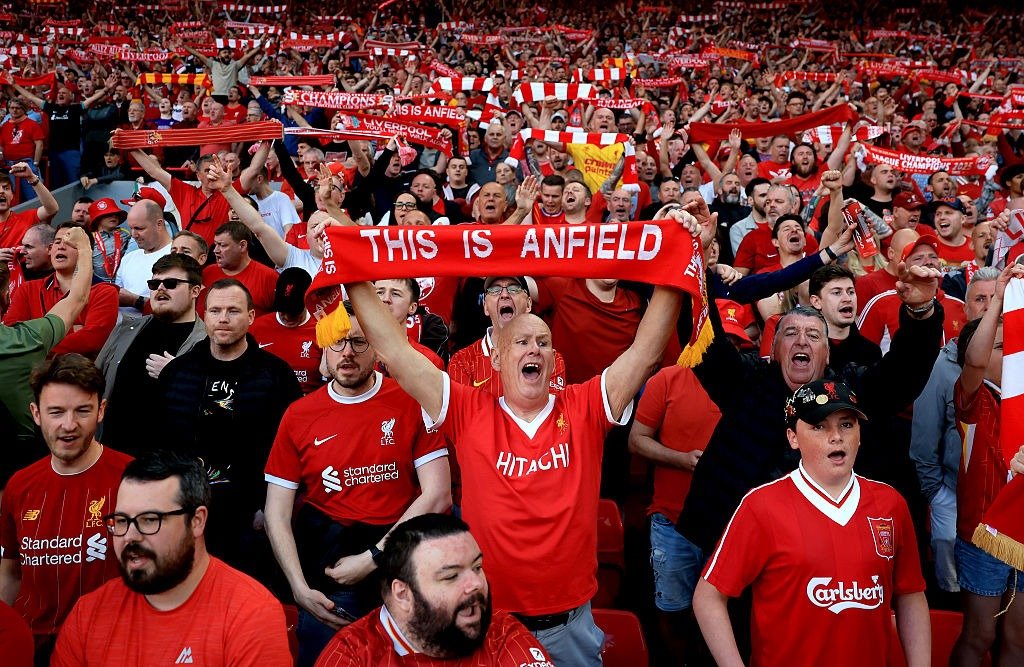 Fanii lui Liverpool, la meciul cu Tottenham