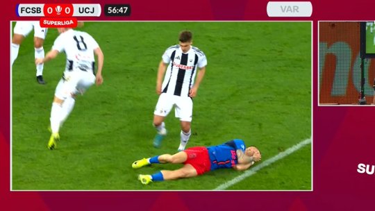 Penalty inventat?! Faza extrem de controversată în urma căreia FCSB a primit lovitură de la 11 metri, în fața U Cluj