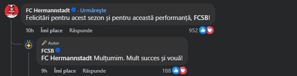 Mesajul lui Hermannstadt pentru FCSB