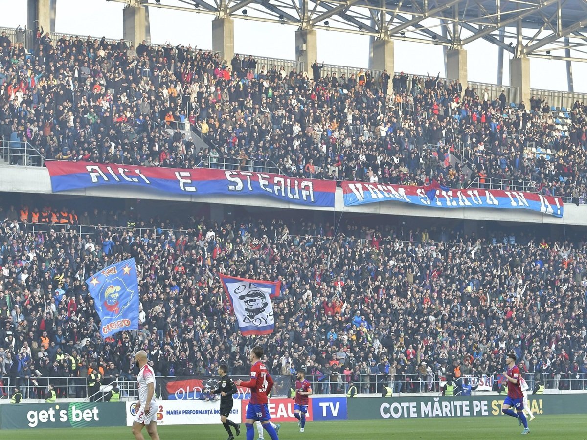 Atmosferă la Steaua - Dinamo, disputata în Ghencea, în Liga 2, în aprilie 2023