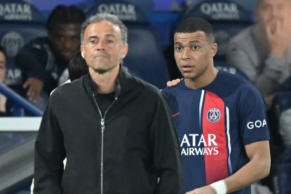 Luis Enrique și Kylian Mbappe