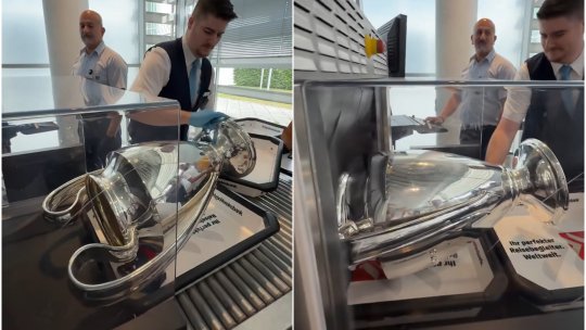 Trofeul Ligii Campionilor, la control: ”Nu e scutit!”. Imagini senzaționale din aeroport