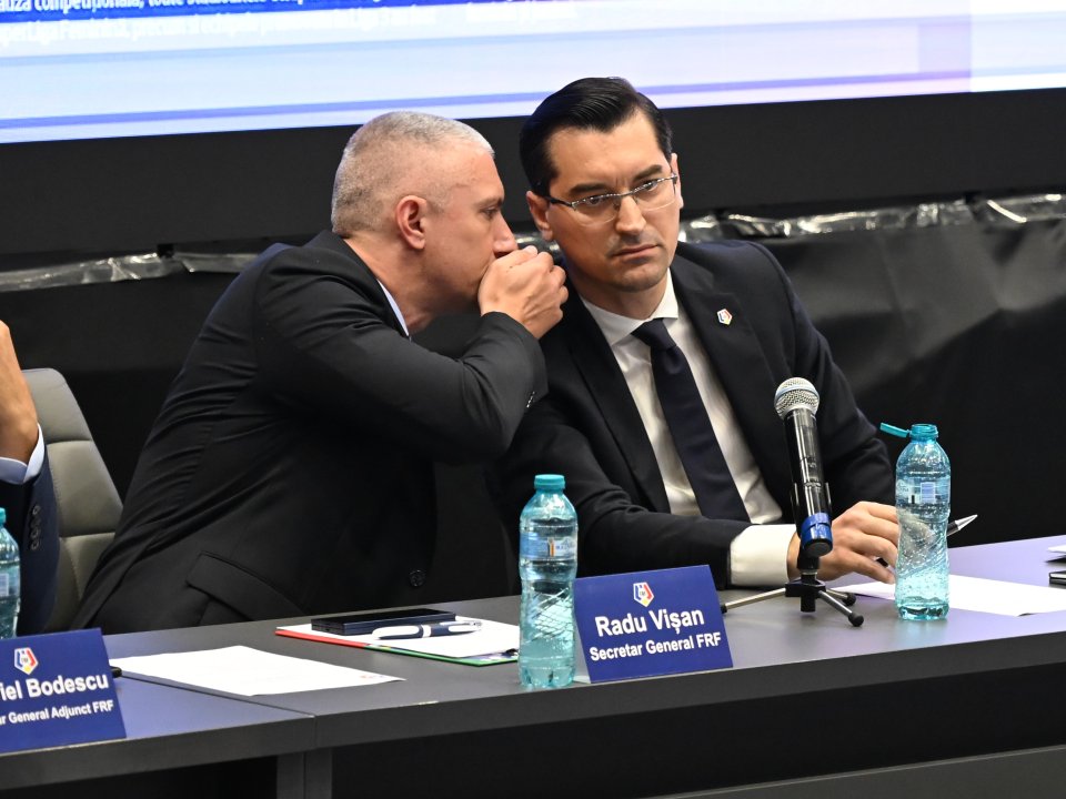 Răzvan Burleanu, alături de numărul 2 din FRF, secretarul general Radu Vișan