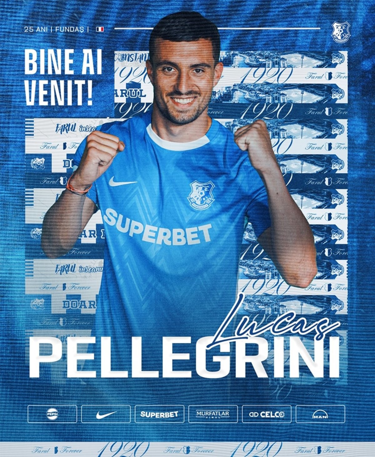 Francezul Lucas Pellegrini (25 de ani) joacă fundaș central sau "închizător" și a parafat un acord pe două sezoane cu gruparea de la malul mării