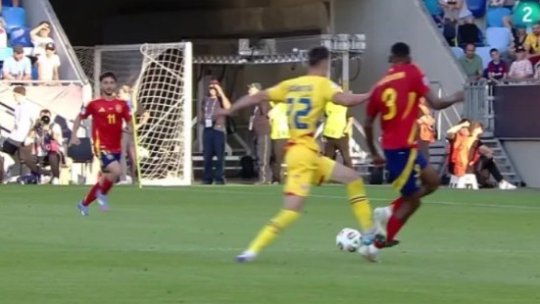 Momente tensionate în meciul cu Spania U21. Blănuță a fost eliminat, iar România a încasat două goluri pe finalul partidei