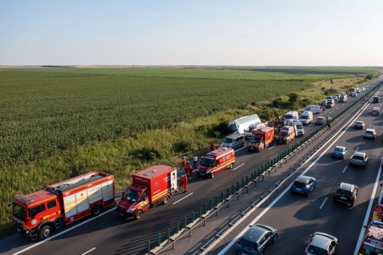 Tragedie pe Autostrada Soarelui: autocarul unei echipe de mini-baschet s-a răsturnat! Un adult a murit, iar un copil se află în stare gravă