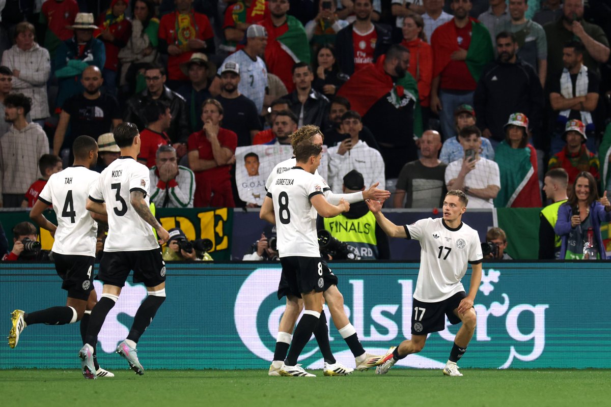 Florian Wirtz celebrează golul marcat împotriva Portugaliei din semifinala UEFA Nations League