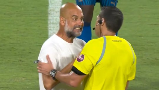 Scene rare cu Pep Guardiola: "Mă iei la mișto?". Conflict cu arbitrul, pe gazon. Imaginile furiei