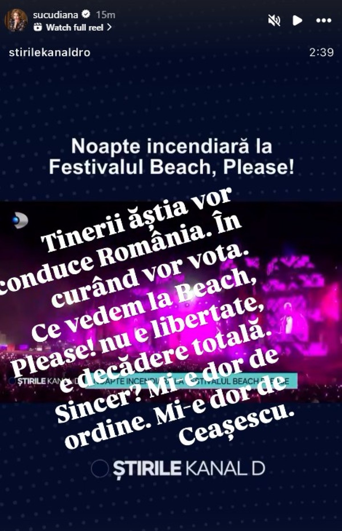 Mesajul Dianei Șucu de pe Instagram