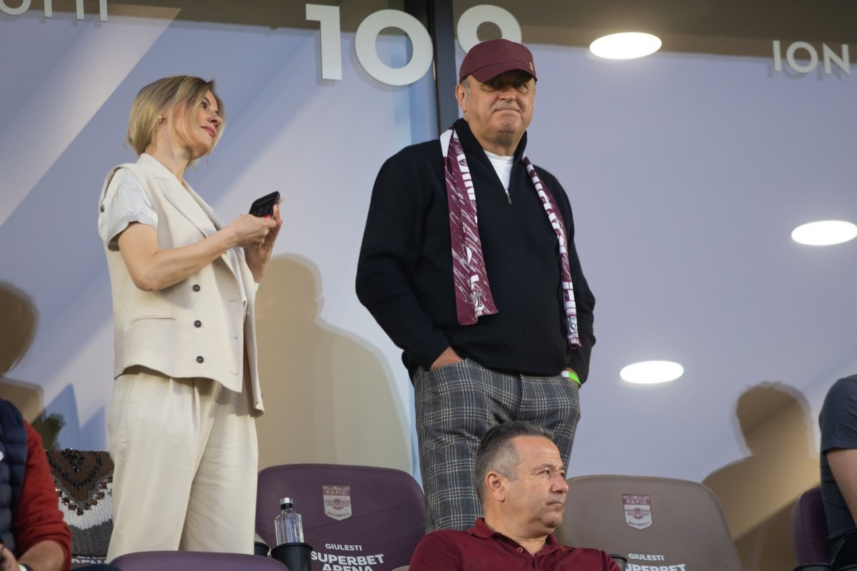Diana și Dan Șucu, în tribunele stadionului Rapid