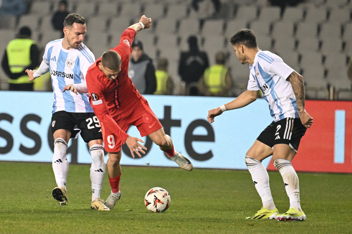 Imagine din meciul Qrabag - FCSB, scor 2-3, jucat pe 23 ianuarie