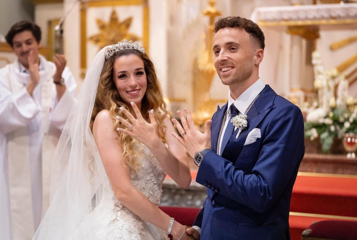 Cuplul format din Diogo Jota și Rute Cardoso, fericit la momentul nunții lor, pe 22 iunie