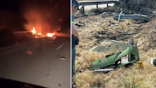 Un șofer de camion a filmat Lamborghini-ul lui Diogo Jota cuprins de flăcări. Imaginile surprinse