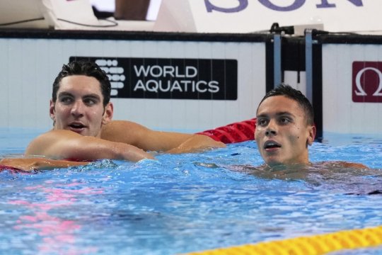 Kyle Chalmers, gest uimitor în fața lui David Popovici, după ce românul a câștigat și la 100 de metri