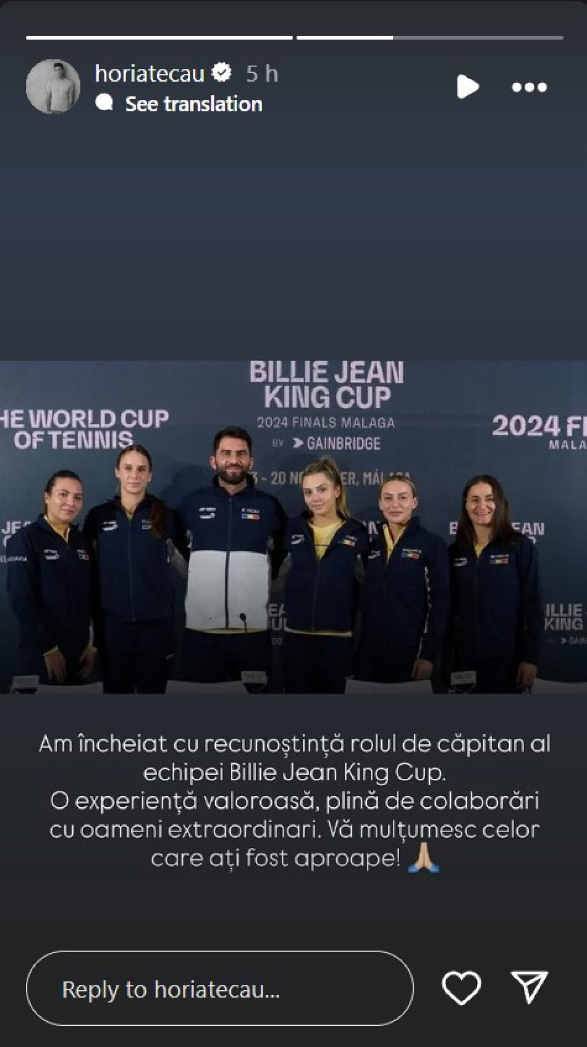 Horia Tecău a renunțat la rolul de căpitan al echipei de Billie Jean King Cup a României