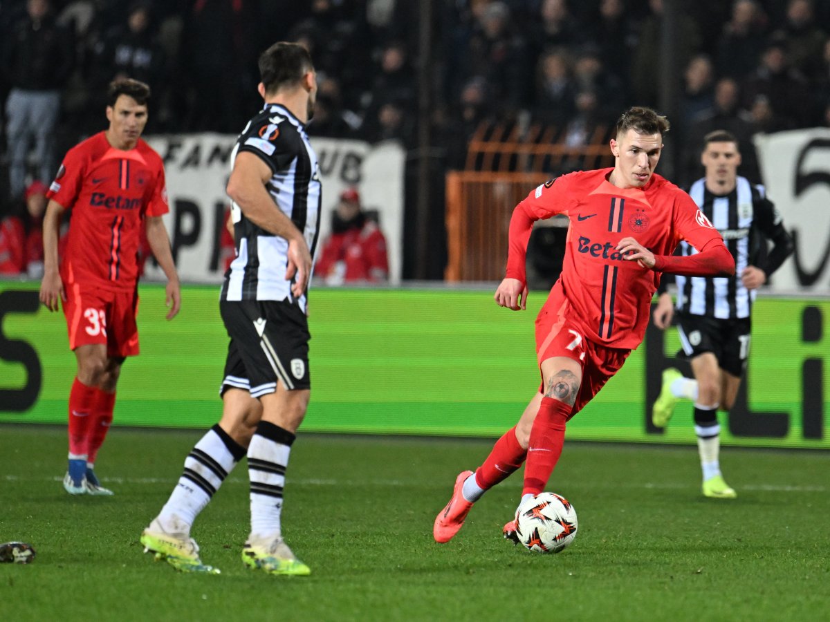 Andrei Gheorghiță a marcat un gol pentru FCSB, în meciul cu PAOK, din Europa League