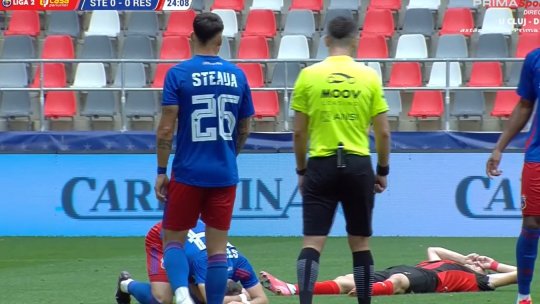 Decizie de neînțeles la Steaua - Reșița. Arbitrul a acordat penalty, deși bănățenii erau în avantaj