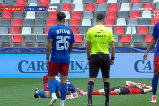 Decizie de neînțeles la Steaua - Reșița. Arbitrul a acordat penalty, deși bănățenii erau în avantaj