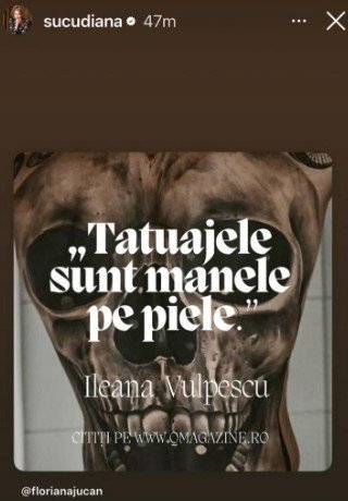 Postarea distribuită de Diana Șucu pe Instagram