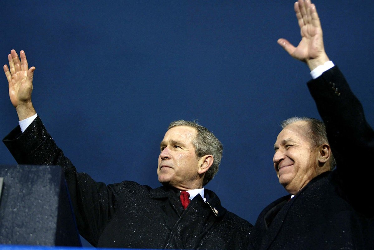Ion Iliescu, alături de președintele american George W Bush