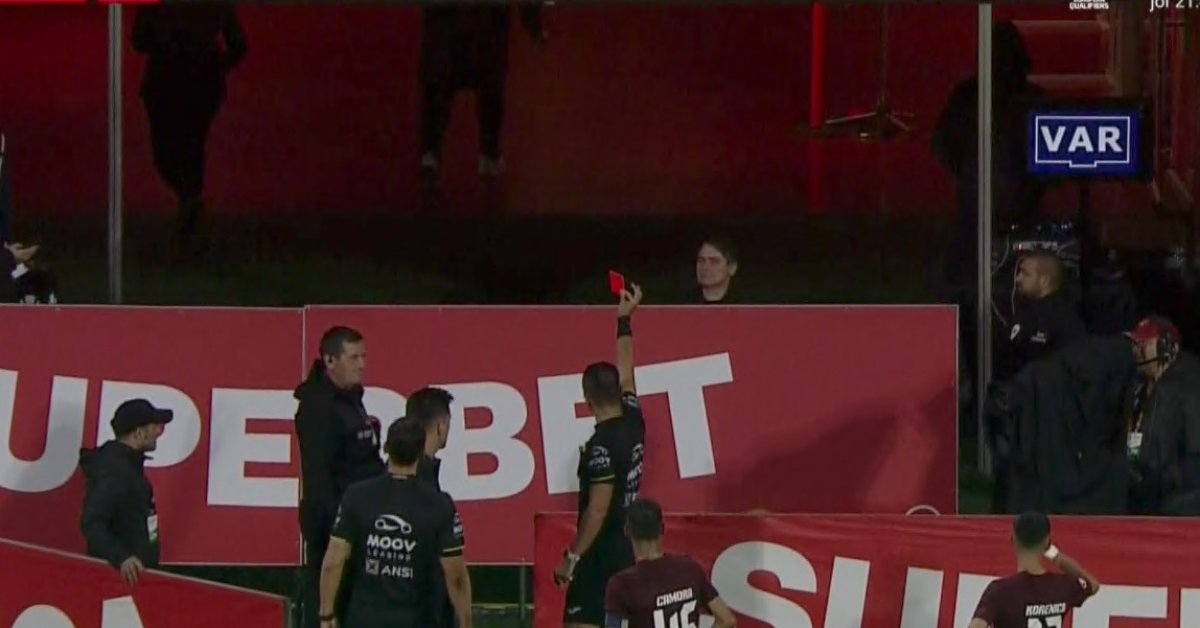 Cristi Balaj, eliminat la pauza meciului cu FCSB. De ce a încasat roșu președintele CFR-ului